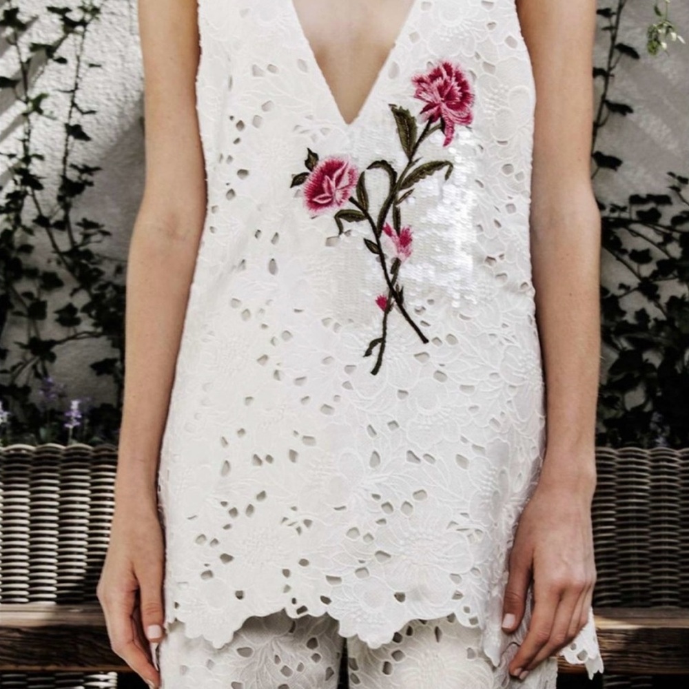 NWT Sachin & Babi Phillisa Tunic – Size 0 – Floral Eyelet Lace